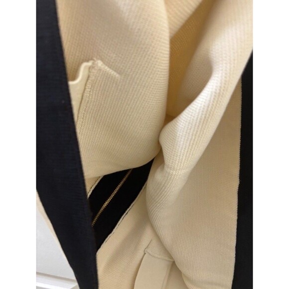 TALBOTS Cardigan Sweater Full Zip Pockets Black Cream Solid Striped 2XL - Picture 7 of 9